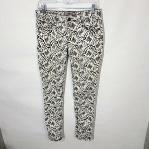 Iris Jeans Women's Size 7 Black and White‎ Paisley Print